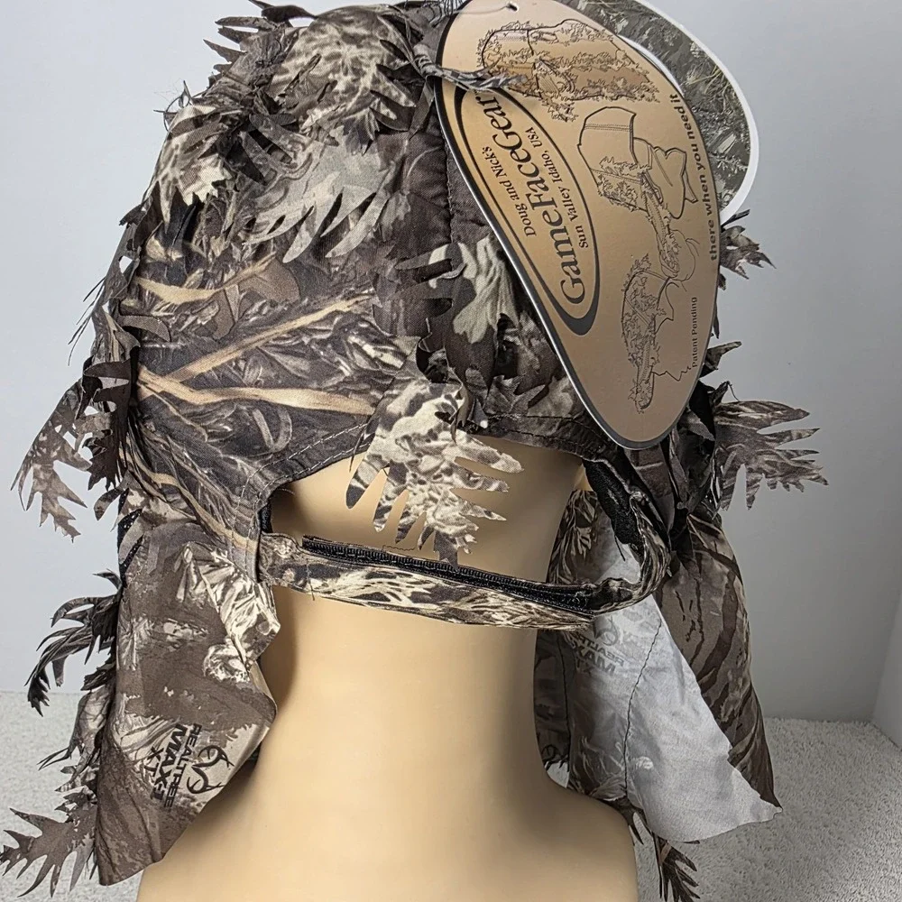 Game Face Gear Leafy Realtree Hat Quick Camo Face Mask Cap Strapback Hunter NEW